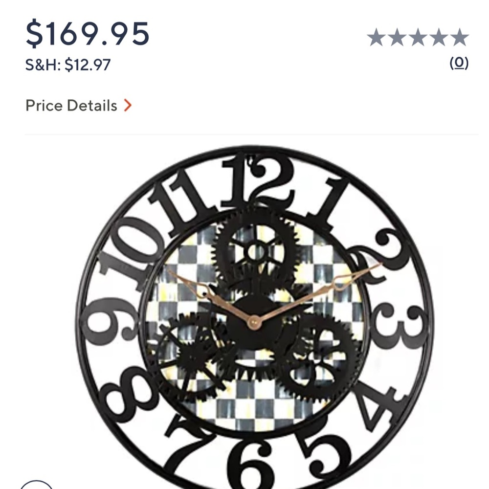 Mackenzie Childs Black and White Wall Clock